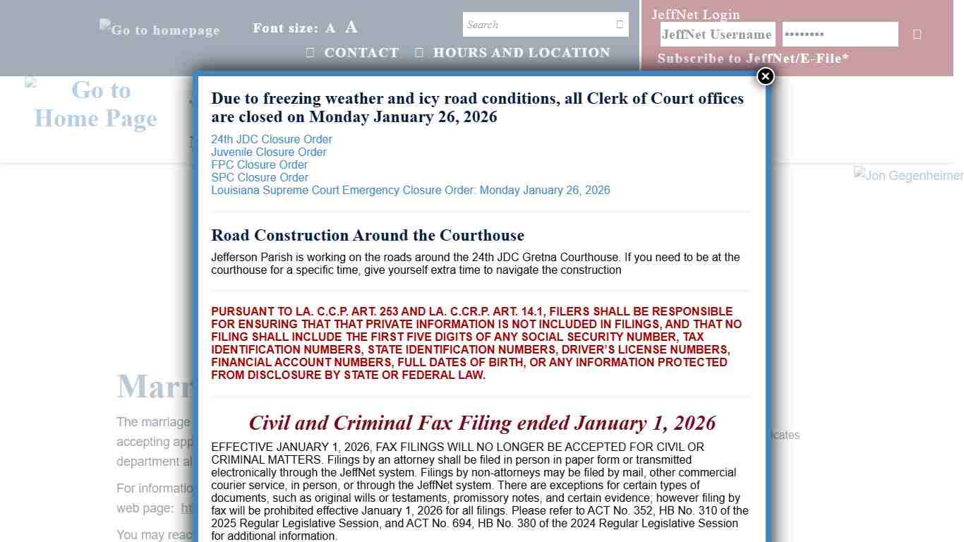 Marriage Licenses & Passports « Jefferson Parish Clerk of Court