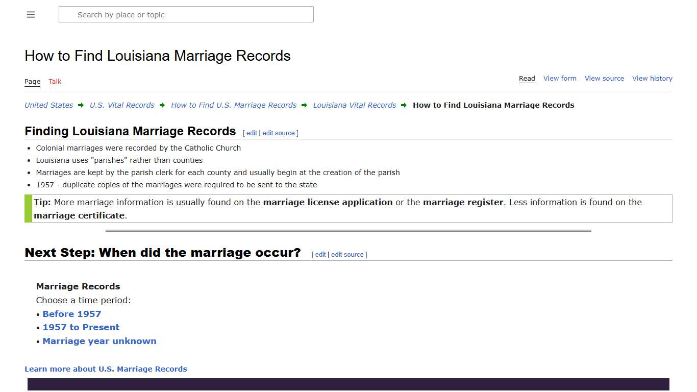 How to Find Louisiana Marriage Records • FamilySearch
